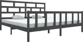 vidaXL szürke tömör fenyőfa ágykeret 200 x 200 cm