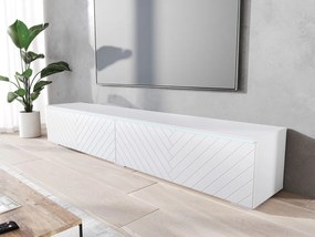 TV szekrény Dlana 180 MDF (fehér + fehér halcsont) (fehér LED világítás). 1106212