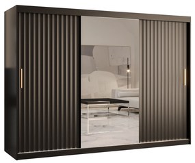 Ruhásszekrény tükörrel  250 cm Riana Wa 2 250 (fekete) . 1063503