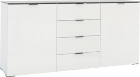 Stone 4 fiókos, 2 ajtós komód fehér 180cm