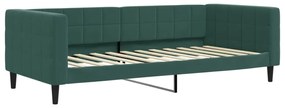 sötétzöld kihúzható bársony heverő matraccal 90 x 200 cm