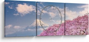 Kép - Japán tavaszi táj (órával) (90x30 cm)