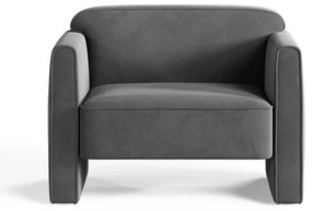 Szürke bársony fotel Abby – Micadoni