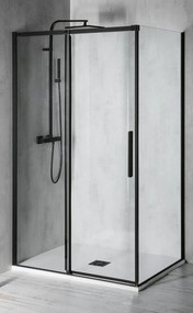 Polysan Altis Line Black zuhanyfal 90 cm fekete matt üveg/átlátszó üveg AL6012B