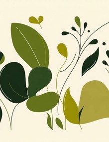 Poszter 50x65cm Friss levelek