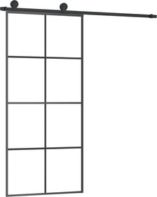 vidaXL ESG üveg és alumínium tolóajtó fémszerelvény-szettel 90x205 cm
