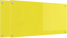 vidaXL Konyhai splashback 2 pcs Sárga 100 x 50 cm edzett üveg