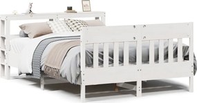 vidaXL fehér tömör fenyőfa ágy matrac nélkül 120 x 200 cm