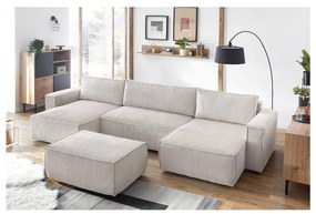 Bézs kordbársony puff Nihad – Bobochic Paris