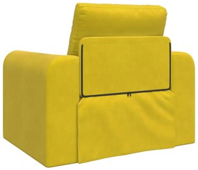 2 az 1-ben Sárga Padló Kanapé Ágy 98x71x83 cm Velúr