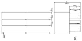 Natúr színű komód tölgyfa dekorral 154x70x50 cm Naia – Tvilum