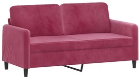 vidaXL kétszemélyes bordó bársony kanapé 140 cm
