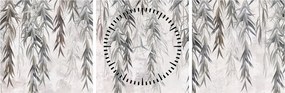 Kép - Fűzfa gallyak szürke vakolatban (órával) (90x30 cm)