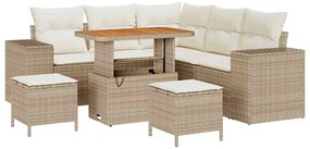 Kerti Kanapé Szett párnával 8 pcs Beige és krém 90 x 55 x 71 cm