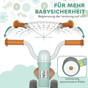 AIYAPLAY Kisgyermek futóbicikli pedál nélkül, 3 csendes kerékkel, beltéri és kültéri, limezöld