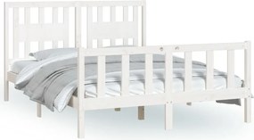 vidaXL fehér tömör fenyőfa ágykeret fejtámlával 120 x 200 cm