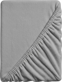 SOFT világosszürke mikroplüss lepedő 180x200 cm