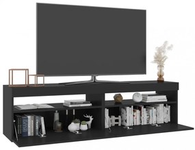 2 db fekete TV-szekrény LED-világítással 75 x 35 x 40 cm