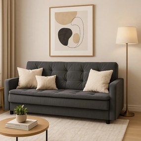 2 db-os szett, ágyazható kanapé szürke színben STELLA