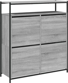 vidaXL szürke sonoma cipőszekrény 4 kihajtható fiókkal 100x34x112 cm