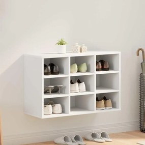 Cipősszekrény polcokkal Fehér 77.5 x 30 x 51 cm Faanyag