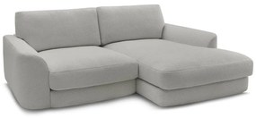 Világosszürke buklé sarokkanapé (jobb oldali-heverő résszel) Leonore – Bobochic Paris