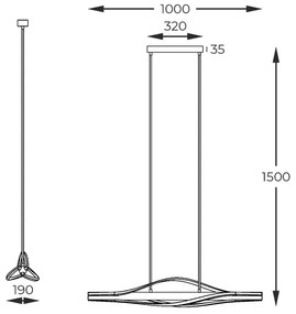 Zuma Line P230857003 - LED Csillár zsinóron BAEZ LED/30W/230V