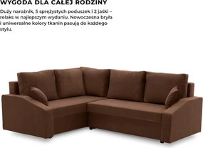 Grande Plus sarokkanapé, baloldali, szövet anyag, barna