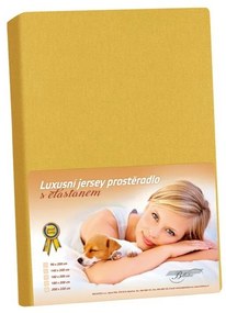 Jersey lepedő elasztánnal, mustárszínű, 140 x 200cm, 140 x 200 cm