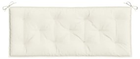 2 db melange krémszínű szövet kerti padpárna 120x50x7 cm