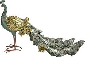 Dekorációs figura Páva 20 cm kék-arany 180913