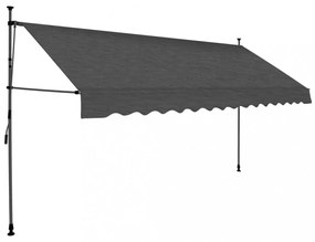 antracitszürke kézzel kihúzható LED-es napellenző 350 cm