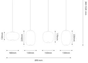LED Csillár zsinóron VASO LED/15W/230V fekete/füstös