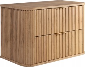 Fürdőszoba szekrény mosdó alá Bordázott Függő tölgy 80 Ovális frontok