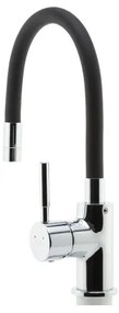 FERRO - Mosogató csap rugalmas karral fényezett króm/matt fekete