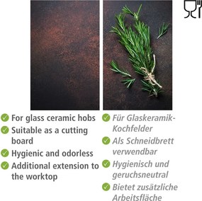 Edzett üveg tűzhely fedőlap szett 2 db-os 52x30 cm Rosemary – Allstar