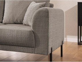 Szürkésbarna zsenília sarokkanapé (bal oldali-L alakú) Mauris – Ropez