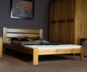 AMI nábytek Fenyőfa ágy Eliza 120x200 cm, tölgy színben