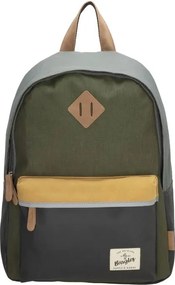 Szürke-zöld vízálló iskolai hátizsák „Smile”