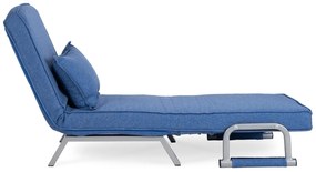 Ágyazható Fotel BART Kék Szövet Kárpittal.