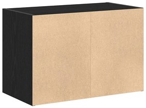 fekete tölgy szerelt fa szekrény 2 fiókkal 60 x 31 x 40 cm