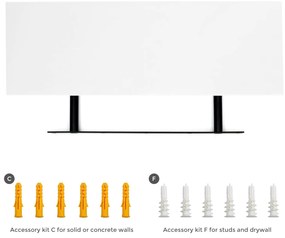 Fali polc 60x20x3,8 cm, fehér