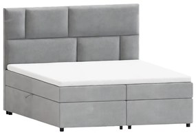 Világosszürke ágyneműtartós boxspring ágy 140x200 cm Lola – Ropez