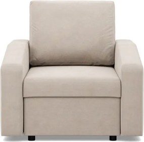 Zeus fotel, döntött kartámasz, bársony, bonell töltet, bézs