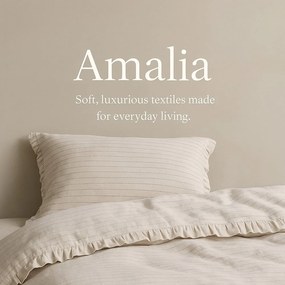 Bézs kétszemélyes-hosszabbított renforcé pamut ágyneműhuzat 240x220 cm Amalia Striped – Mila Home Luxury