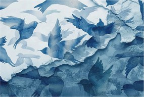 Divatos Flizelin Tapéta Ragasztóval Fali 3D Dinamikus madarak 104x70 Ragasztó