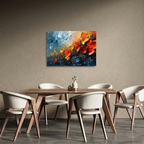 Üveg kép - Virágok absztrakt festménye III. (70x50 cm)