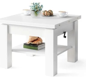 Fehér CALEB kihúzható, emelhető asztallapú konferencia- és étkezőasztal