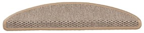 15 db szizál hatású világos bézsszínű lépcsőszőnyeg 56x17x3 cm
