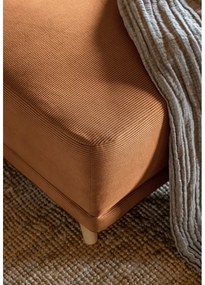 Téglavörös kordbársony kinyitható sarokkanapé (jobb oldali-U alakú) Lazy Lukka – Miuform